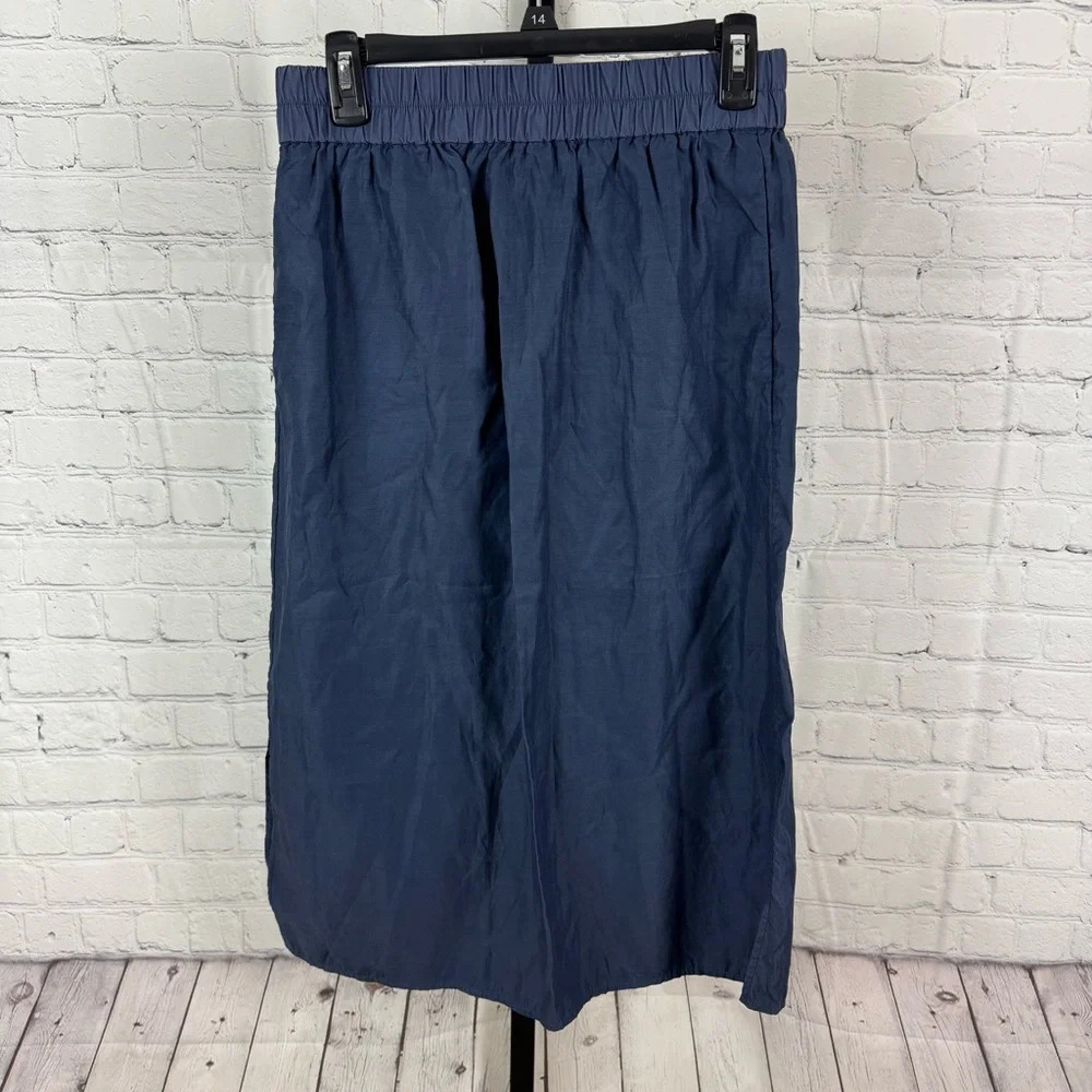 COS Navy Lightweight Midi Skirt Pockets Size 4